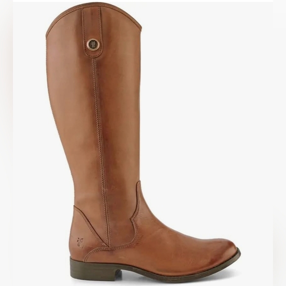 Western Chic Frye Leather Cognac Boots - Picture 5 of 16